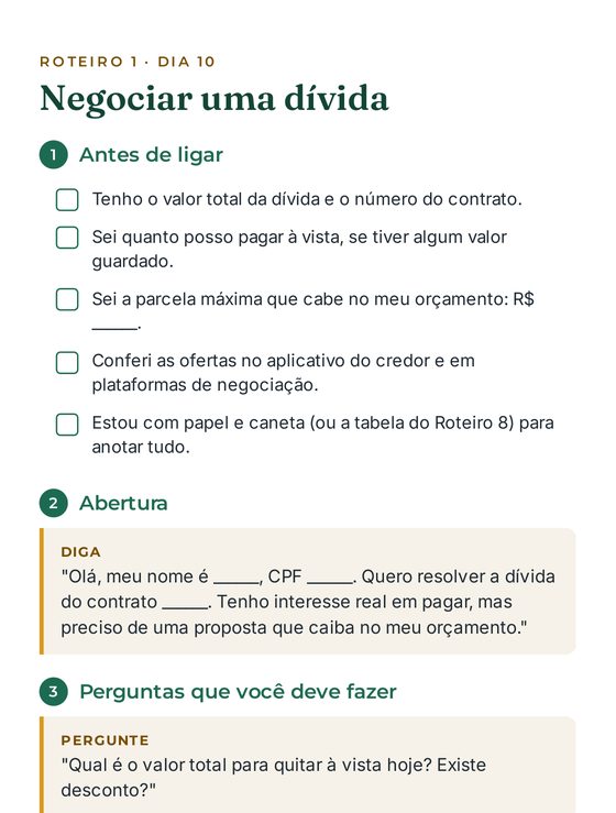 O Script Pocket: Roteiro pronto para negociar uma dívida